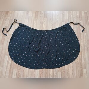 Madewell Black Skirt with Red Floral Accents